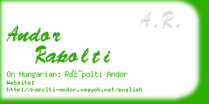 andor rapolti business card